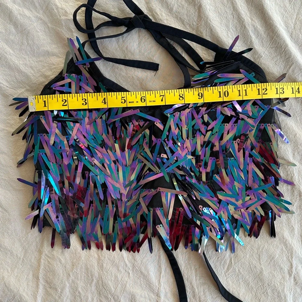 [SOLD] IHeartRaves Sequin Halter Top - Picture 9 of 9
